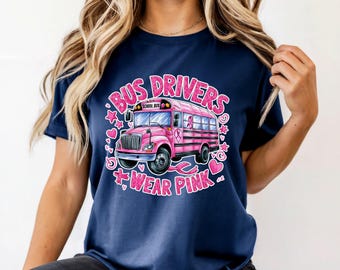 Bus Drivers Wear Pink Breast Cancer Awareness Shirt
