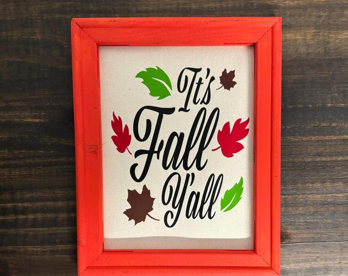 Fall Sign |  It’s Fall Yall Sign | Simplistic Fall Wall Art |  Minimalist Fall Sign | 8x10 Vertical Fall Sign | Canvas Sign Art