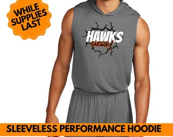 Limited Stock | Hawks Energy | Graphite Performance Sleeveless Hoodie | Port Orange Hawks Swag | Free Shipping