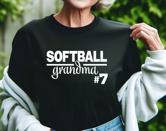 Personalized Softball Grandma Shirt | Custom Grandma Shirt with Athlete's Number | Proud Grandma | Softball Family Swag