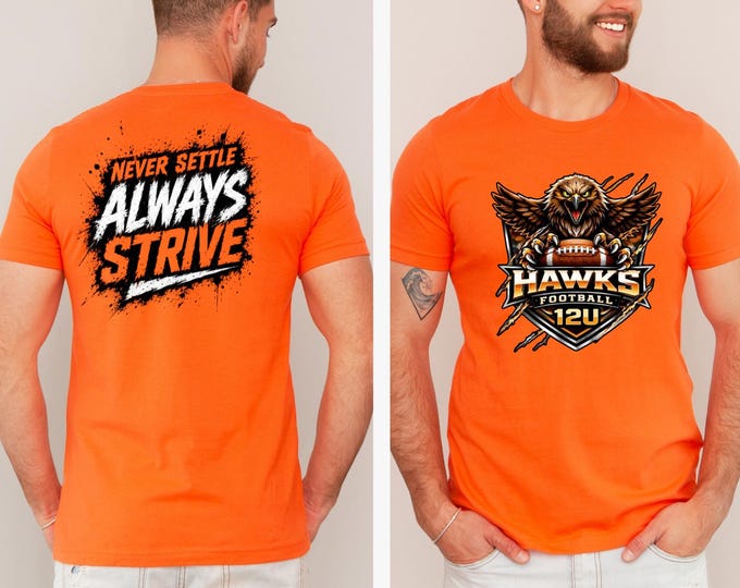 12U | Port Orange Hawks Football Shirt | Show Your Team Spirit | Free Shipping