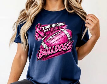 Bulldogs Football Breast Cancer Awareness Sports Tee