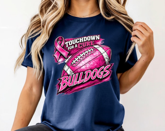 Bulldogs Football Breast Cancer Awareness Sports Tee