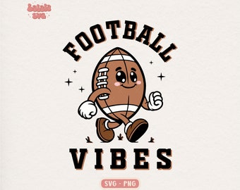 Football Vibes Svg, Football Season Svg, Game Day Svg, Football Life Svg, Football Cheer Svg, Football Shirt Svg, Retro Character Svg Png