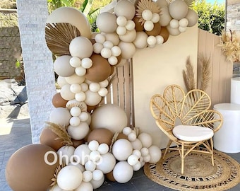 123Pcs Coffee Brown Balloon Garland Arch Kit Rustic Wedding Decoration Engagement Baby Shower Birthday Party Baptism Christening