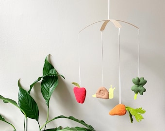 Snail Garden Wool Mobile