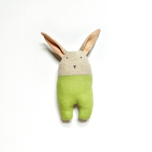 Upcycled Linen Baby Bunny Rattles image 3