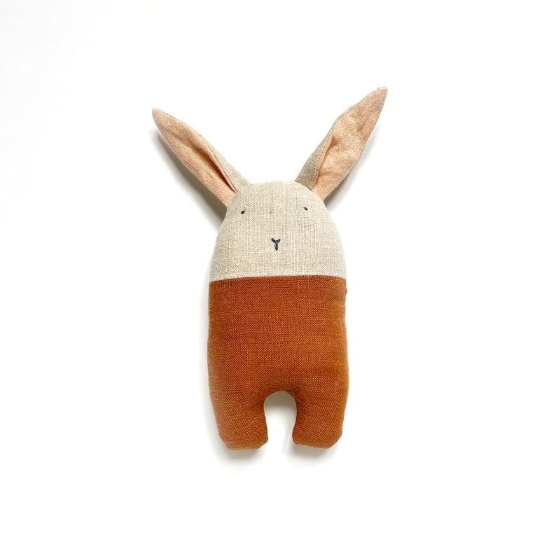 Upcycled Linen Baby Bunny Rattles image 6