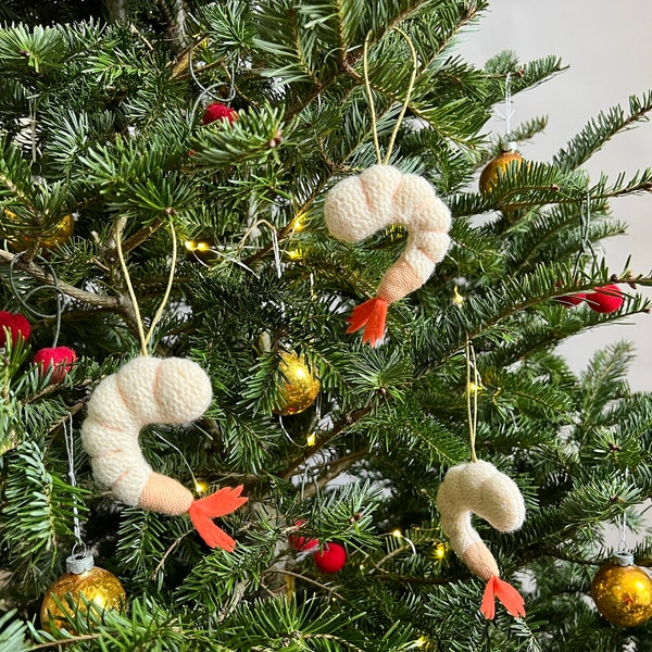 Wool Shrimp Ornament