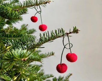 Upcycled Cashmere Cherry Decorations