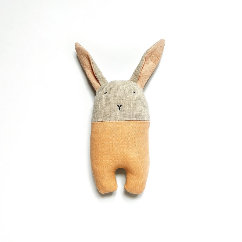 Upcycled Linen Baby Bunny Rattles image 4