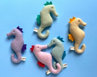 Seahorse Upcycled Cashmere Rattle