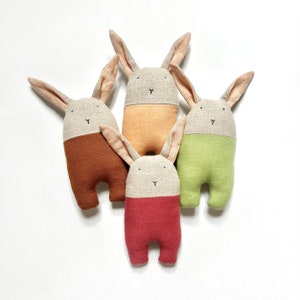 Upcycled Linen Baby Bunny Rattles image 2