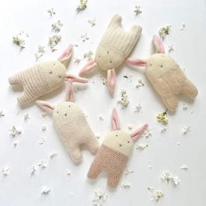 Upcycled Cashmere Baby Bunny Rattle