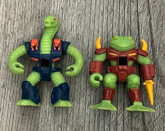 2 Battle Beast figures Tripple Threat Snake and Horny Toad 1987