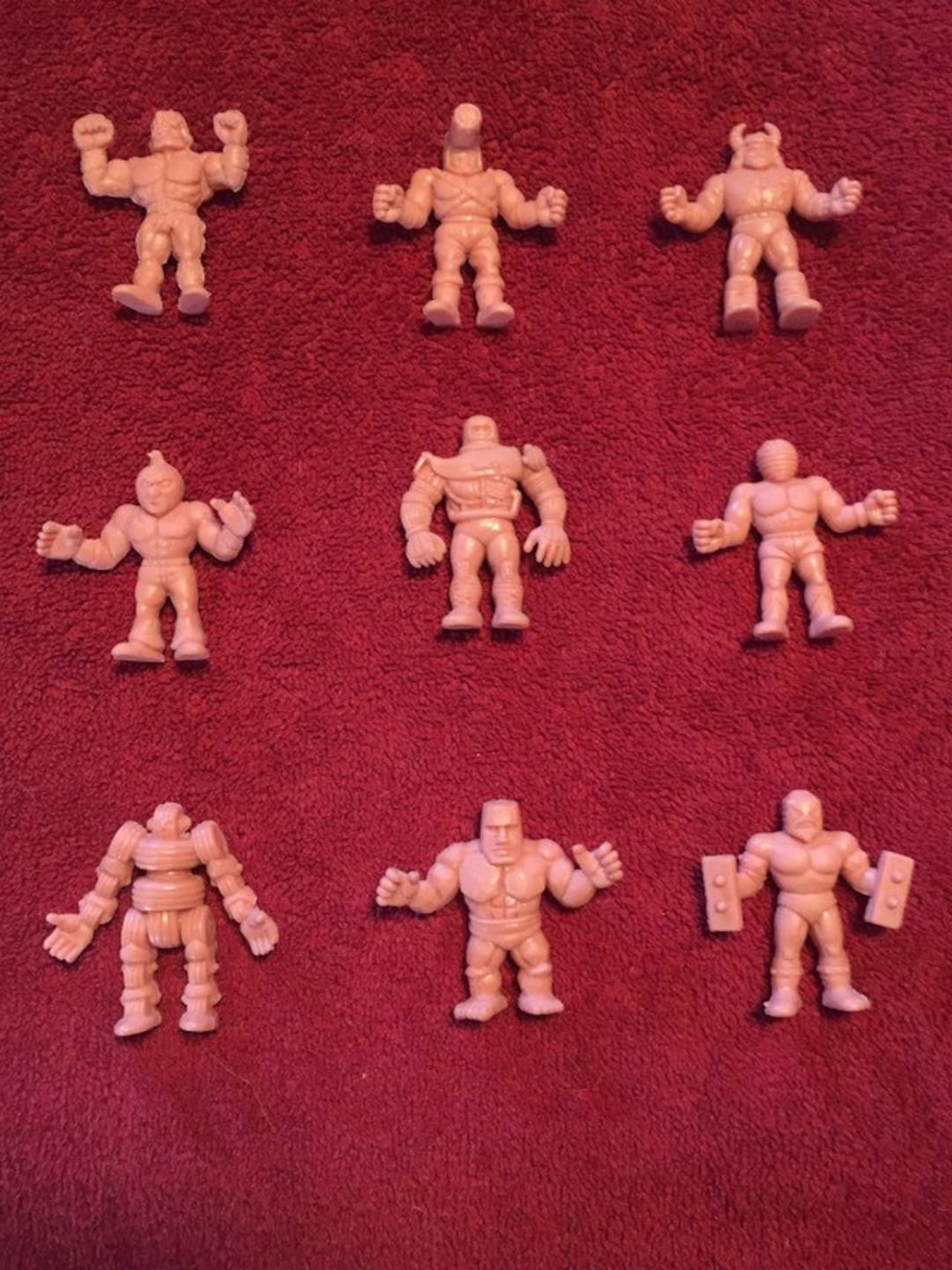 Lot 7 of 9 M.u.s.c.l.e. men Kinkeshi flesh color 2 inch figures Mattel ...