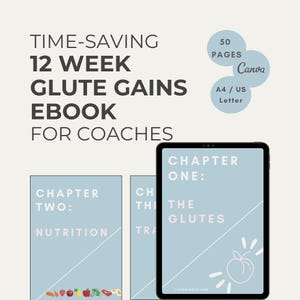 12 Week booty workout plan, fitness program gym template for health & fitness coaches, fitness ebook template, workout template, DFY content
