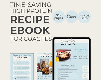 High Protein Recipe Ebook: Fat Loss Cookbook Guide (Canva Template)