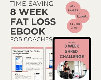8 Week Shred Challenge eBook Template for Women (Canva)