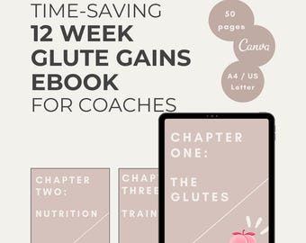 12 Week Booty Building Gym Plan: Fitness Ebook Template (Canva)