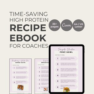 Recipe Ebook template, Weight Loss Cookbook, Easily re-brandable, Canva template, recipe ebook templates, nutrition coach ebook,Done For You