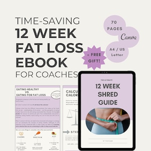 12 Week Fat Loss Program for Women, fitnessprogram, fitness fit ebook, coachingresource, health coach resources, fitness ebook-template, gym