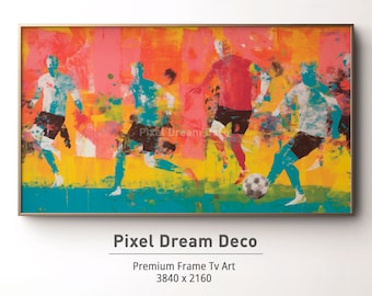 Samsung Frame TV Art | Soccer Decor |Soccer Art Tv |  Sports Art | Modern Tv art | Football painting | oil painting | Abstract Art | FIFA