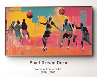 Samsung Frame TV Art | BasketBall Art Tv | Sports Art | Modern Tv art | Abstract sport painting | NBA oil painting | Abstract Art