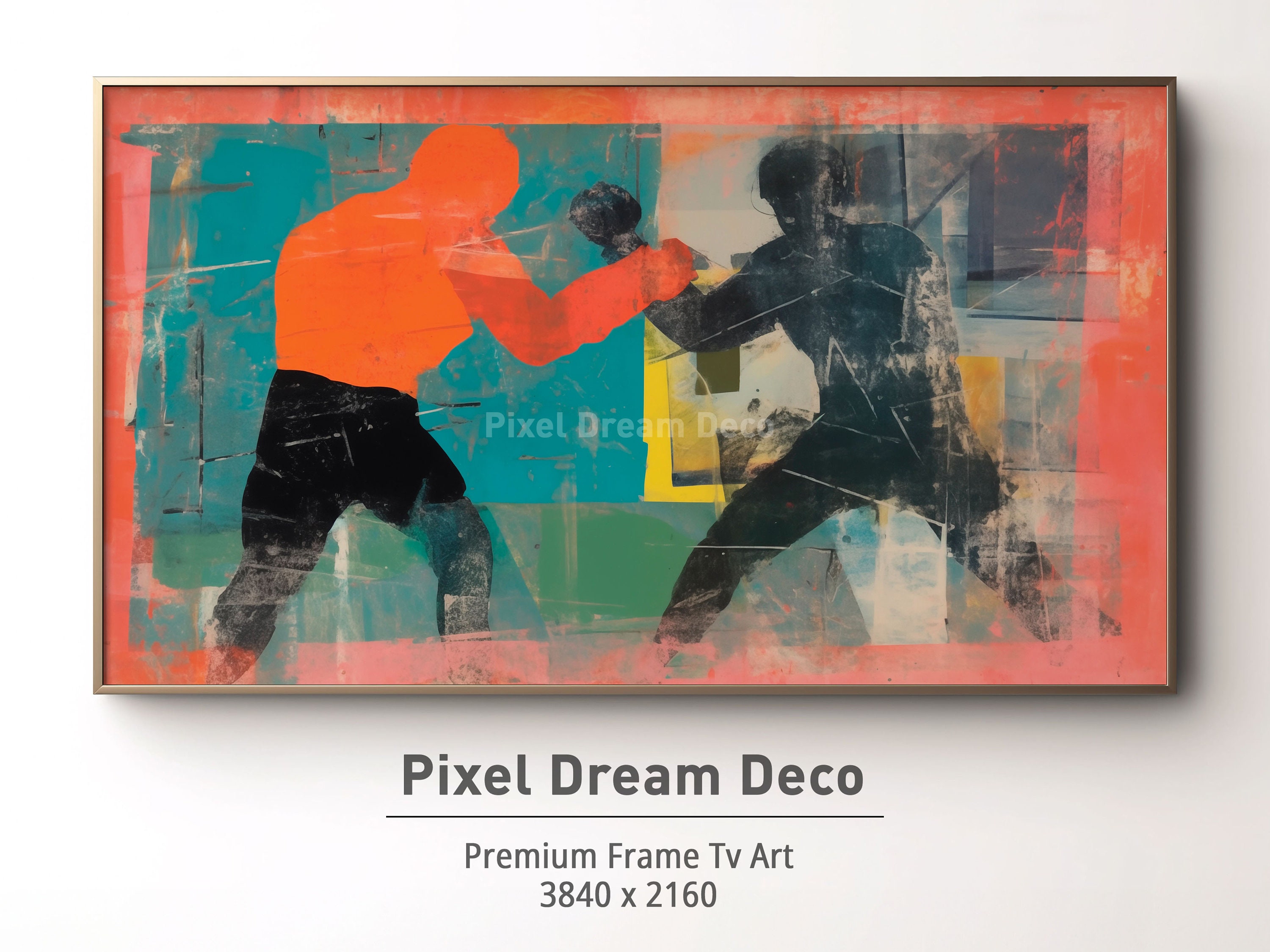 Samsung Frame TV Art | Boxing oil Painting | Sports Art | Modern Tv art | Abstract sport painting | Boxing Art | Sport Frame Tv