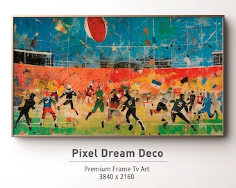 Samsung Frame TV Art | American Football Art | oil Painting | Sports Art | Modern Tv art | Abstract painting |football Art | NFL Tv Art