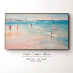 Summer Frame TV Art | Abstract Summer Frame TV | Digital Download Art | Seascape Swimming Painting | Oil Painting | Summer Tv Art