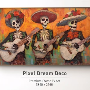Halloween Frame TV Art / Celebración mexicana / Dia De Los Muertos Descarga Digital / Pintura al óleo / Decoración de Halloween / Mexico Tv Art