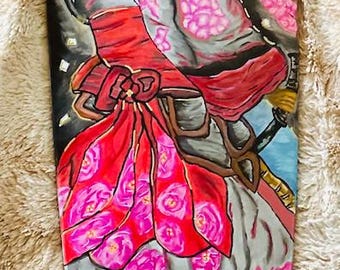Custom Painted Vintage Longboard Deck Only