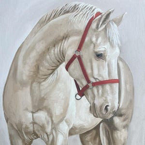 Portrait de cheval personnalisé – Peinture à l&#39;huile originale sur toile | Portrait de cheval réaliste à partir de la photo | Art commémoratif animal | Cadeau pour les amateurs de chevaux