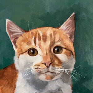 Oil painting, cat art, cat painting, pet portrait, pet painting, Ukrainian animal charity, home decor, small painting, gift idea