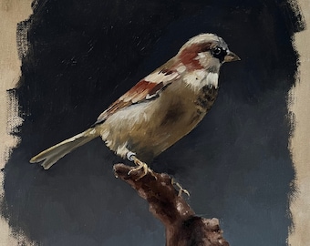 Pittura a olio di uccelli, pittura di uccelli, pittura a olio, artcollective,