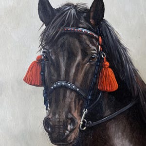 Portrait de cheval personnalisé à partir d&#39;une photo, art équin, portrait de cheval, portrait de cheval sur commande, cadeau pour amateur de chevaux, peinture à l&#39;huile de cheval