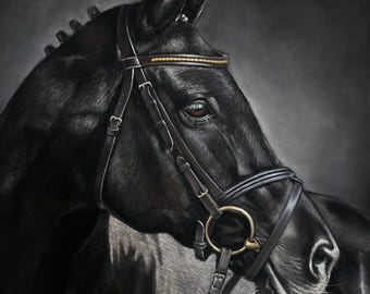 Custom horse portrait, Equine art, Commission horse painting, Horse art, Portrait of a horse, Horse lover gift, Horse memorial portrait
