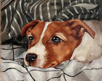 Custom Dog Portrait | Hand-Painted Pet Oil Painting