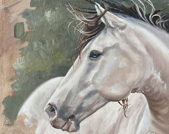 Custom Horse Oil Painting Portrait: Equine Art, Horse Lover Gift