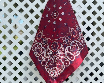 Rustic Red/Indigo 27 x 27 Paisley Bandanna, Great for Crafts & Costumes