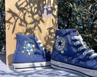 Converse Brodées Fait main Broderie sur baskets Fleurs