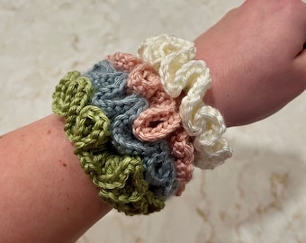 Double Ruffle Crochet Scrunchie Pattern - Etsy