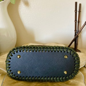 Crochet Hand bag with wooden handle, Best Bag for her zdjęcie 3