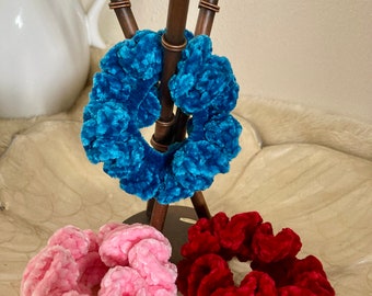 3pcs Velvet crocheted Scrunchies