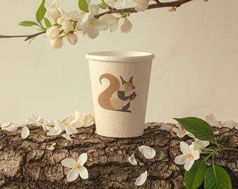 Squirrel Acorn Mug Sticker, Animal Mug Sublimation Design , Mug Wrap Template PNG Instant Digital Download,