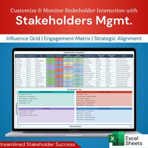 Stakeholders Management Tool | Role & Responsibilities Tracker | Excel Template