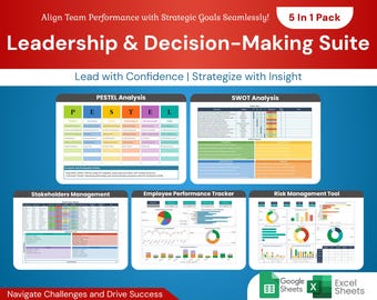 Leadership & Decision Making Suite 5in1 Pack - Excel / Google Sheets