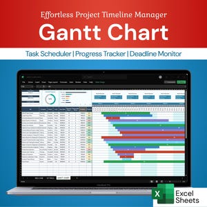 Project-Gantt-diagram Excel | Taakplanner en tijdlijnbeheer | Excel-sjabloon