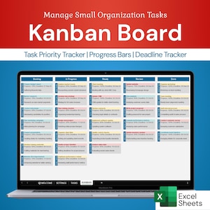 Kanban Board: Task Stages & Priority Tracker | Excel Template - Etsy